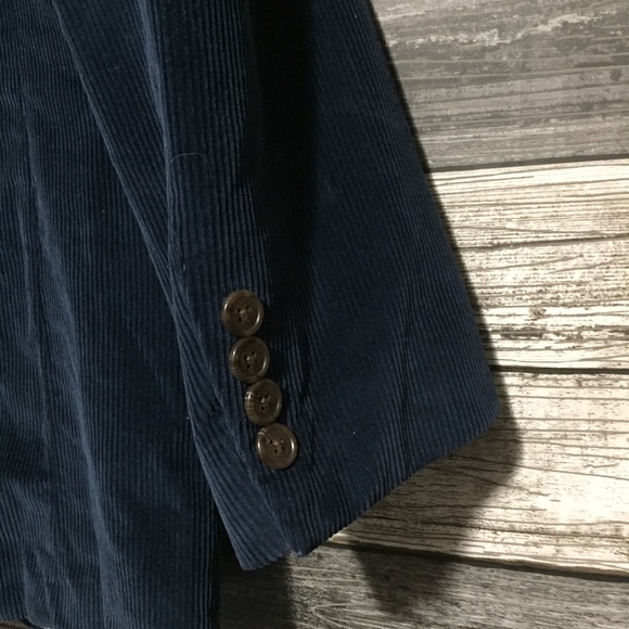 Saddlebred Corduroy Blazer Jacket Men’s 42 Navy Blue 2 Button 100% Cotton - Picture 7 of 11